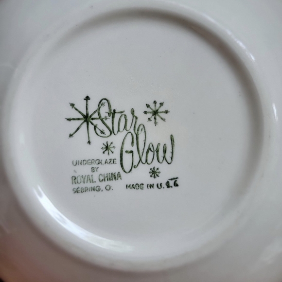 Vintage Star Glow Bowl Cream and Gold Royal China - Picture 4 of 4